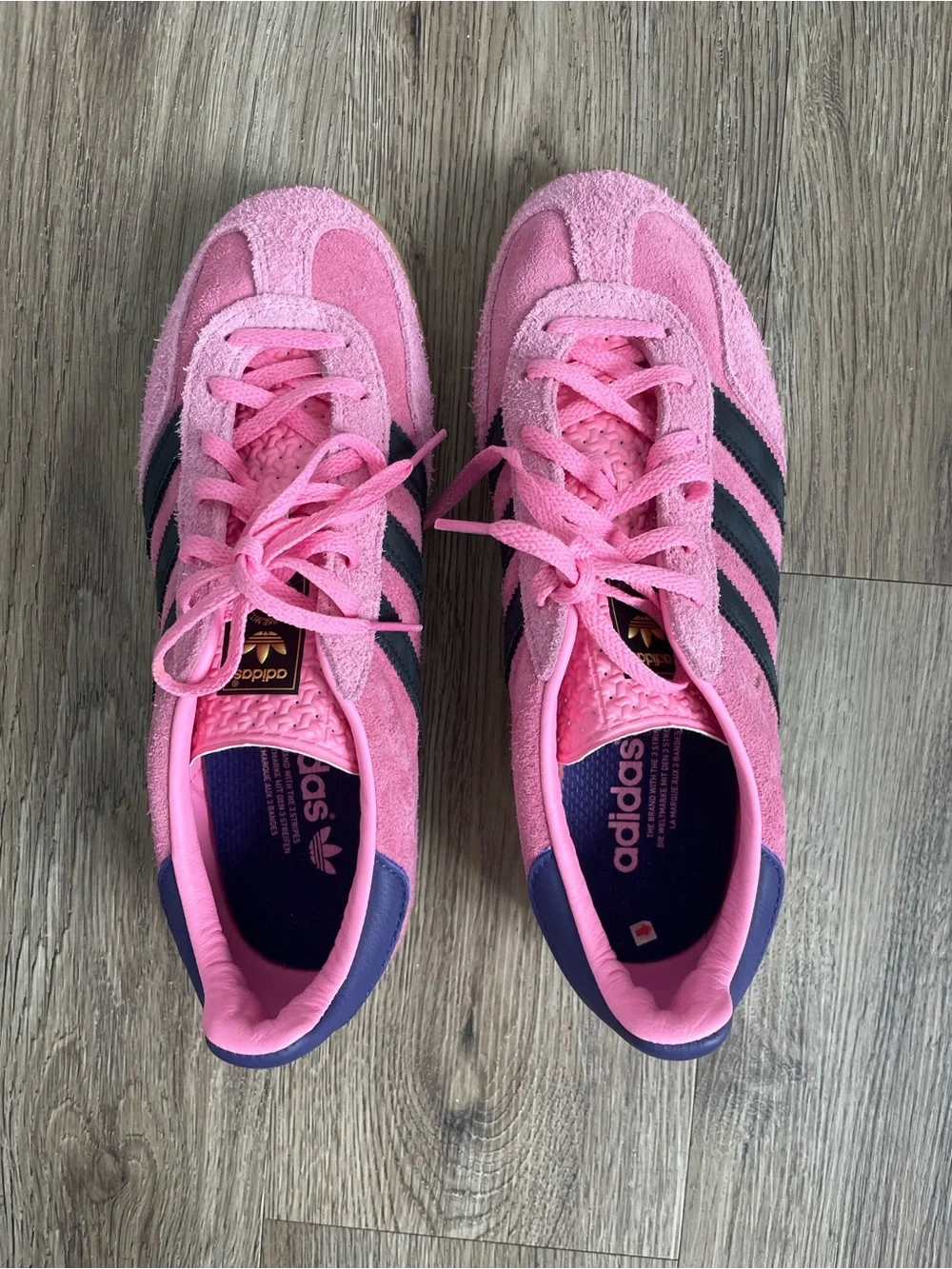 Women Size 8 Adidas Gazelle Bliss Pink Purple Shoes - Picture 3 of 8